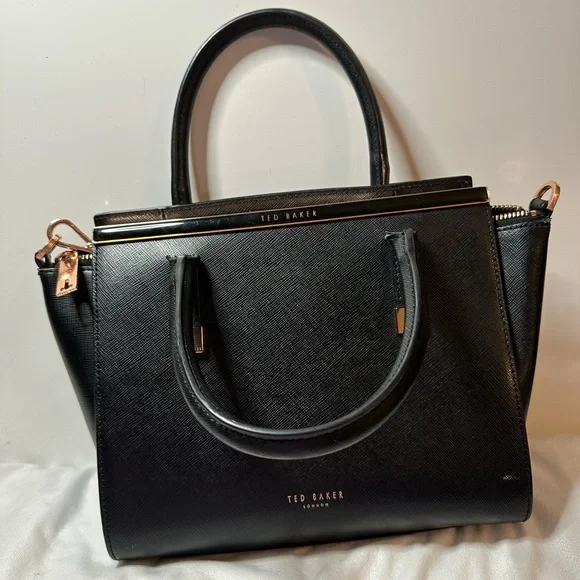 Ted Baker London Bags Ted Baker London Black Leather Crosshatch Tabitha Handbag Poshmark